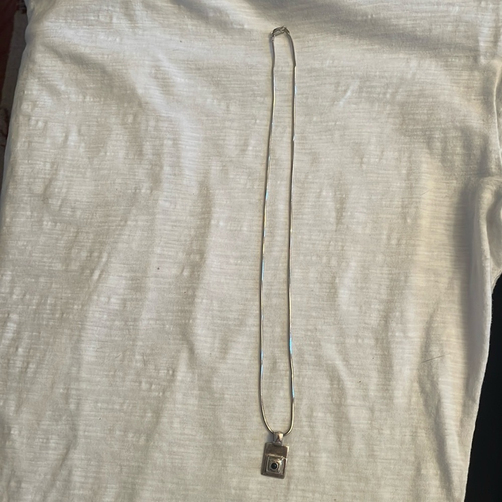 VINTAGE Sterling Silver rectangular pendant S0638